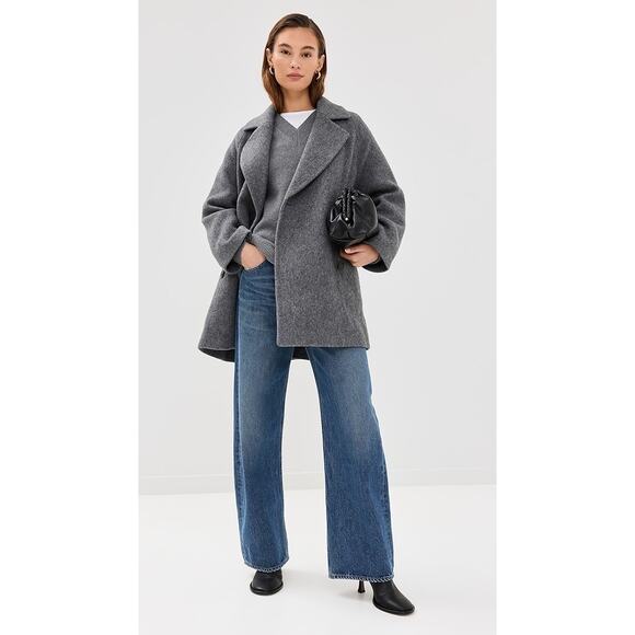 JENNI KAYNE Caroline wool Coat Heather Grey L - Picture 7 of 12